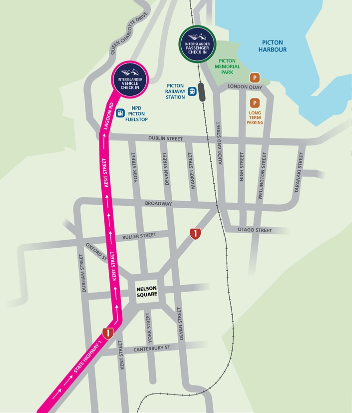 driving directions to Picton vehicle check in