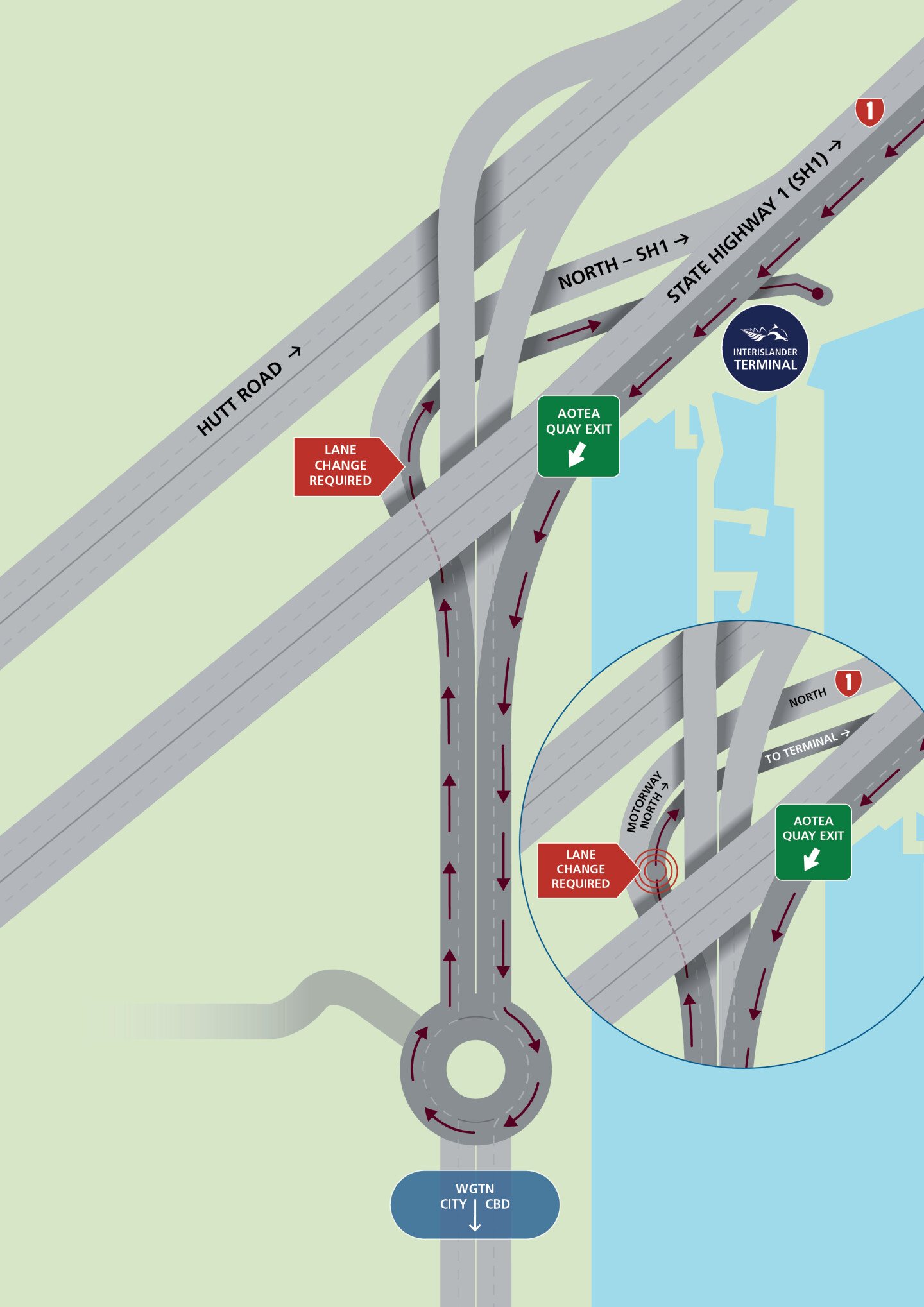 map showing driving directions to terminal