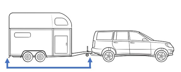 Car towing a caravan